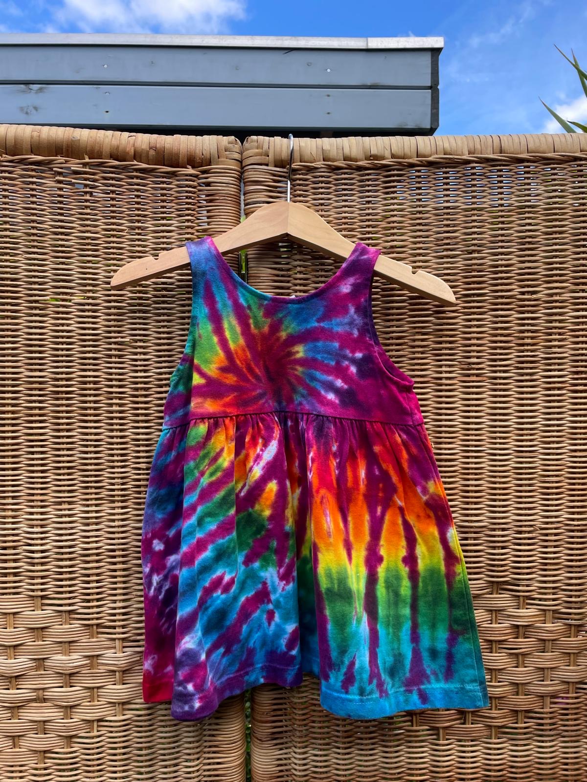 Floral Rainbow Multicolour Tie-Dye Dress | 12m