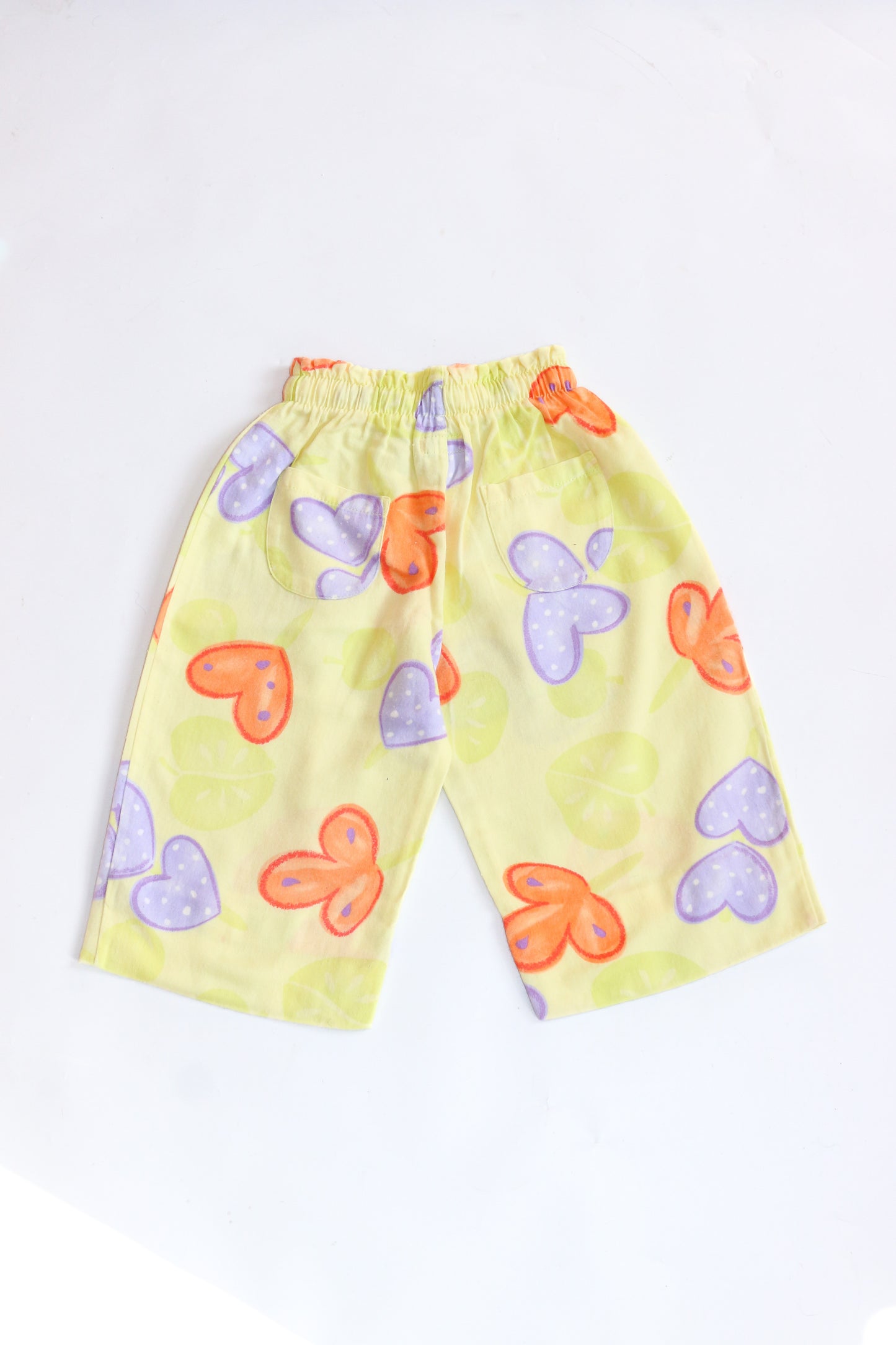Vintage Heart Print Wide-Leg Culottes/Long Shorts | 12m-2y