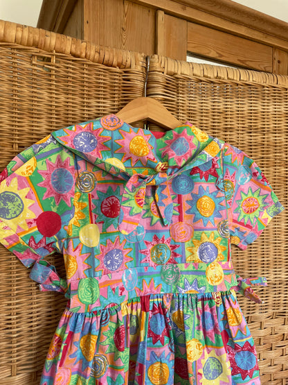 Vintage Colourful Floral Dress | 3-4y