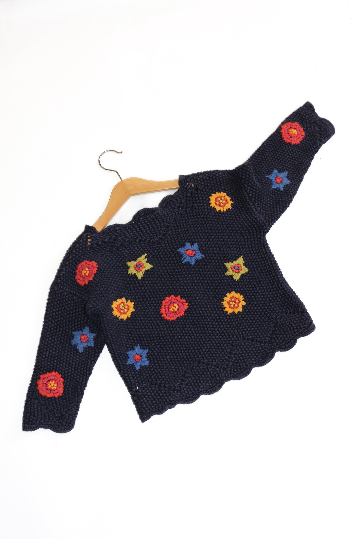 Vintage Knitted Floral Jumper | 3-4y
