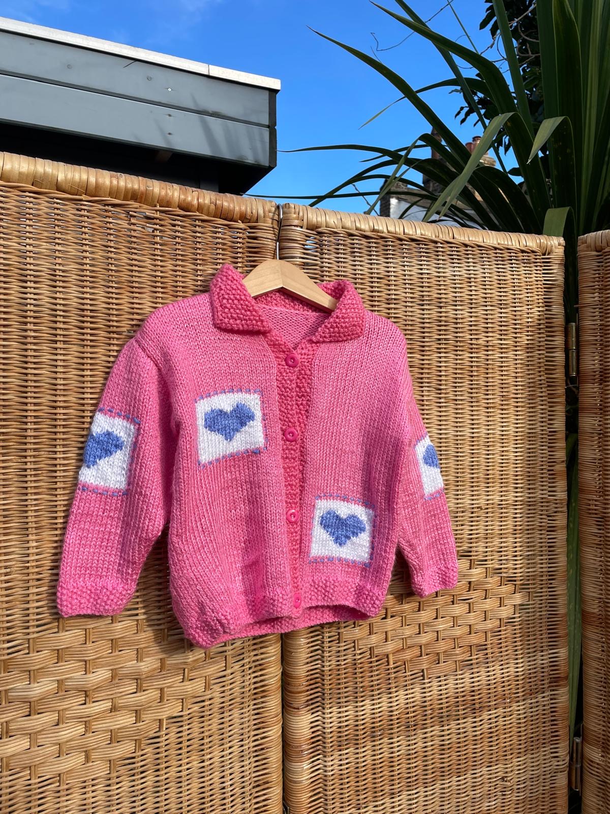 Hearts Hand Knitted Cardigan | 2-4y