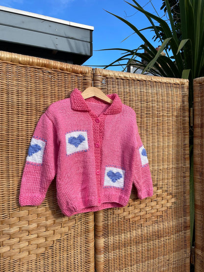 Hearts Hand Knitted Cardigan | 2-4y