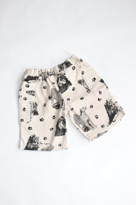 Safari Print Canvas Cotton Shorts | 4-5y