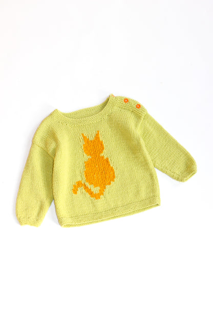 Hand-Knitted Cat Jumper | 6-9m+