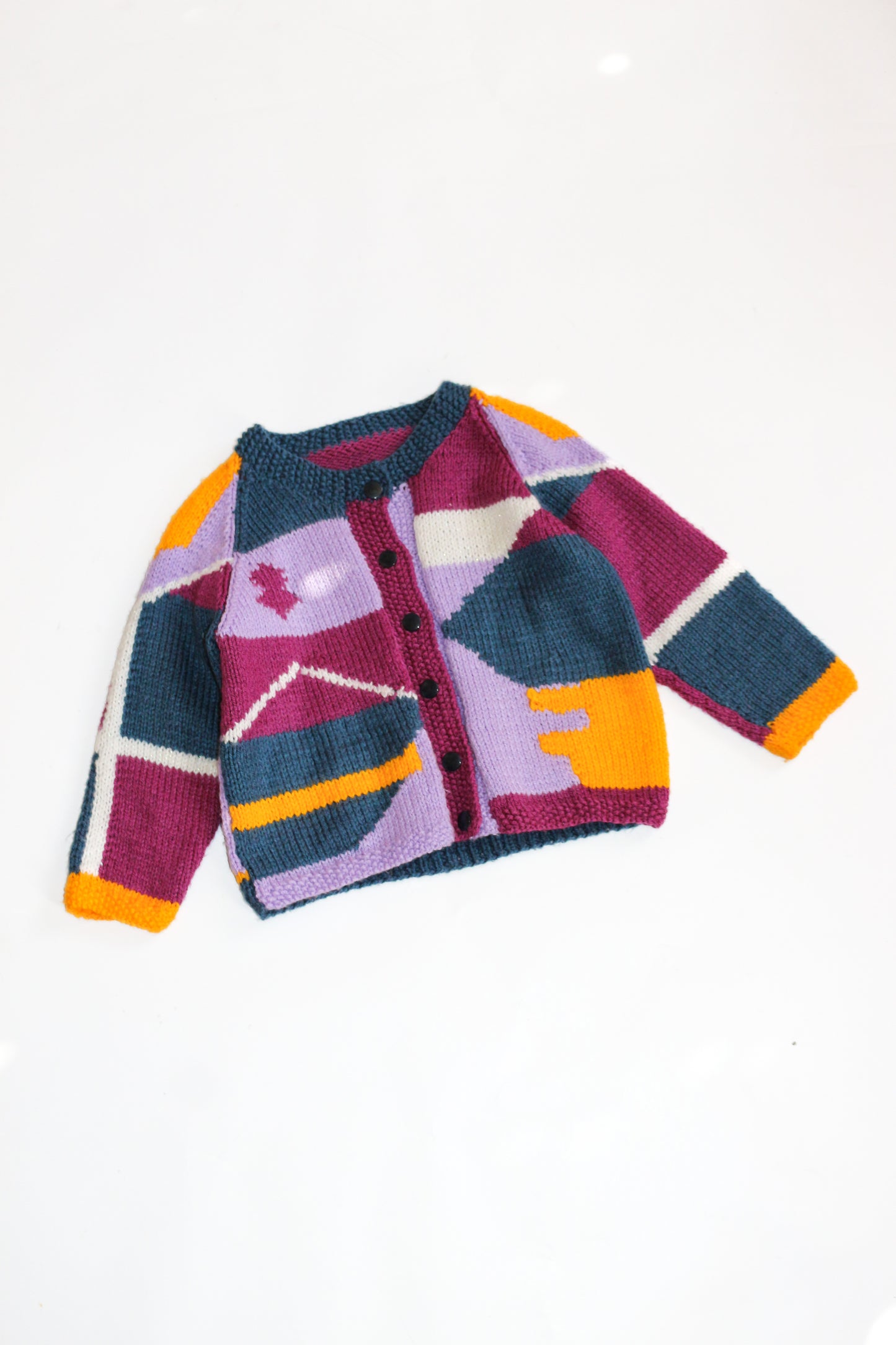 Funky Patterned Hand Knitted Cardigan | 2-5y