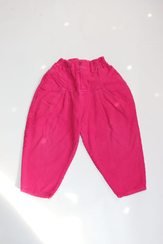 Vintage Corduroy Pink Balloon Trousers | 4y
