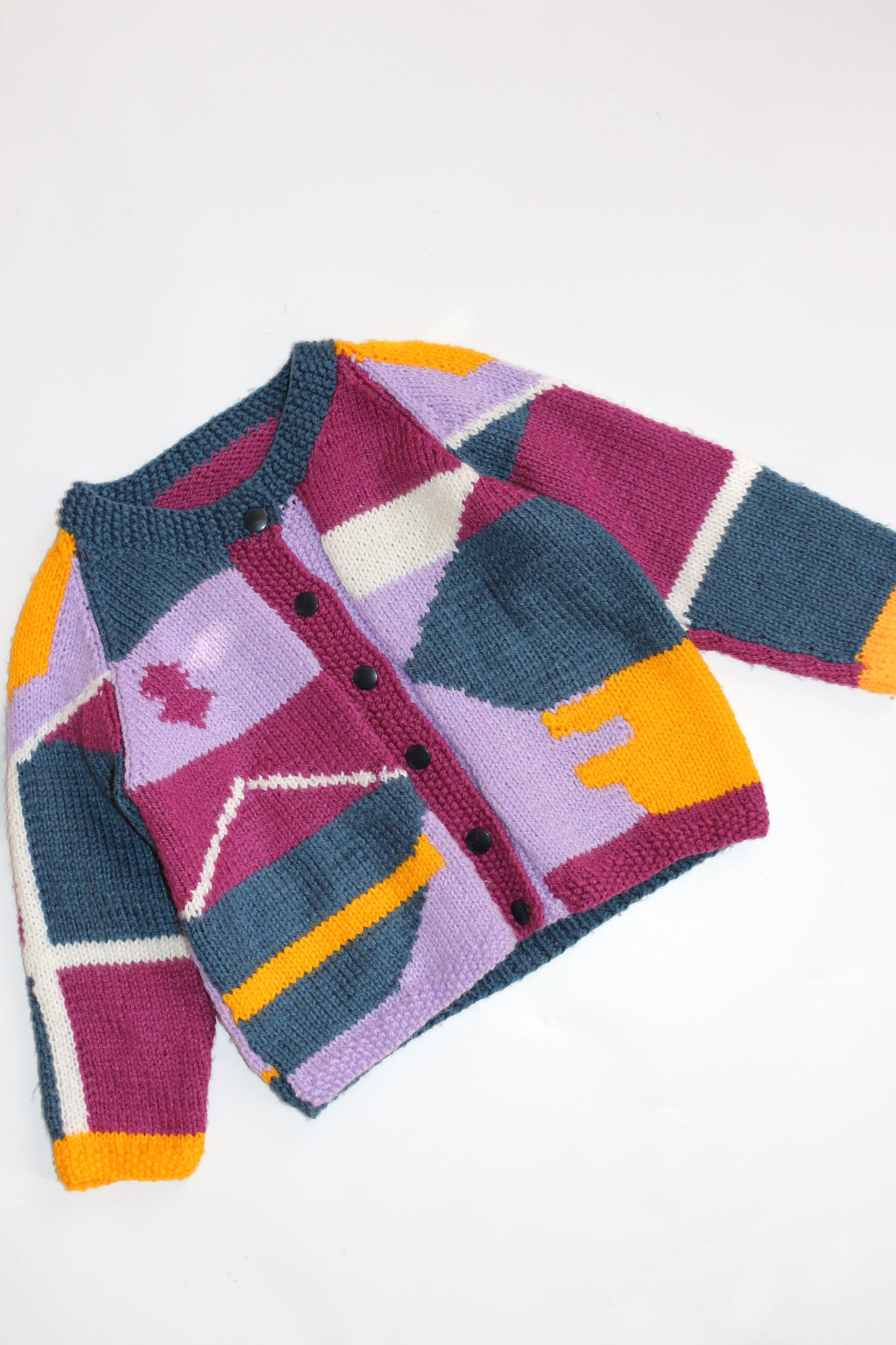 Funky Patterned Hand Knitted Cardigan | 2-5y