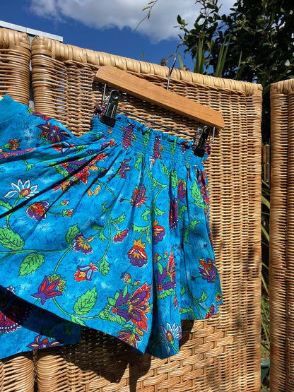 Vintage Blue Floral T-Shirt and Shorts Set | 5-6y