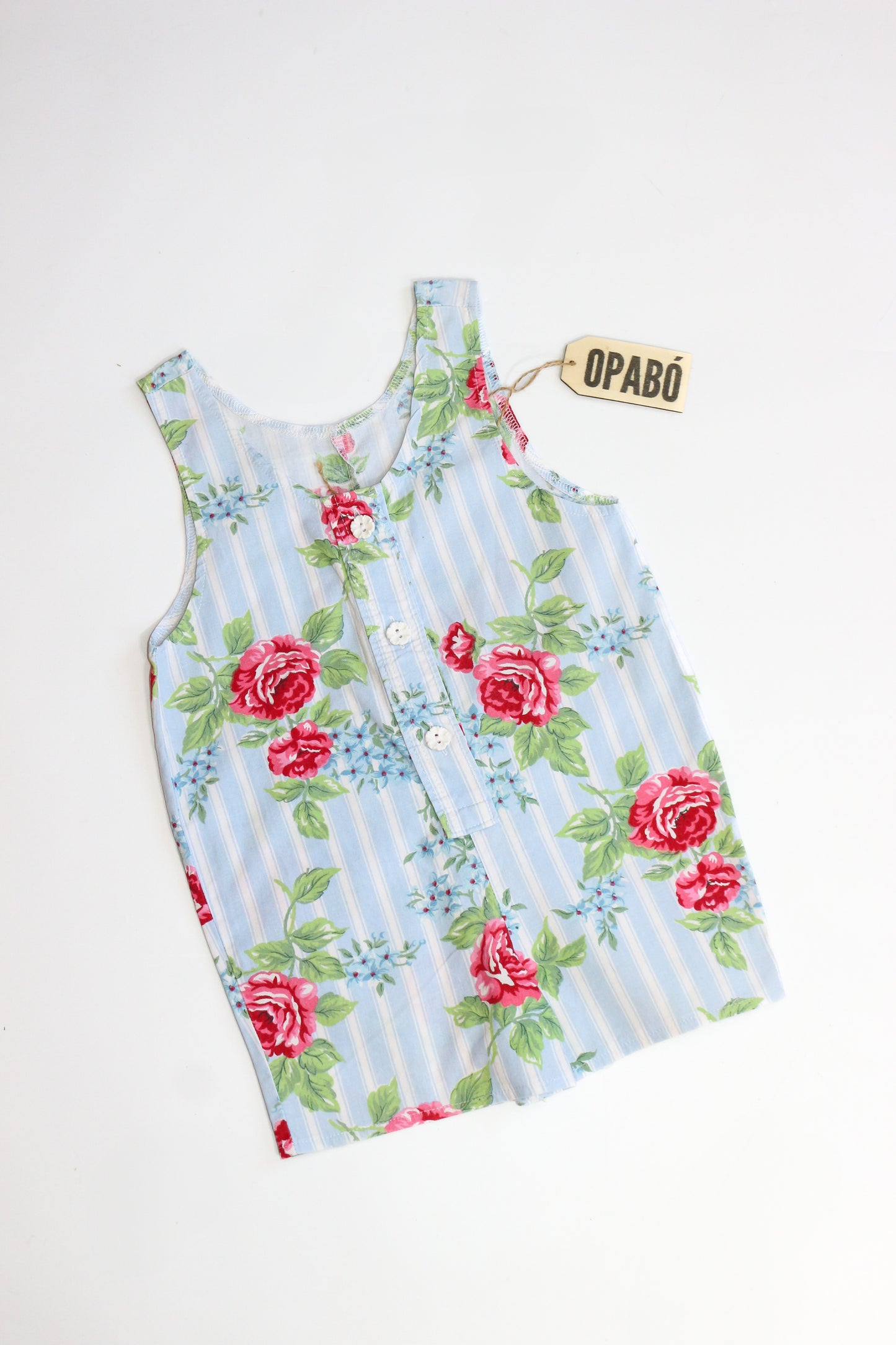 Vintage Floral Striped Romper | 18-24m