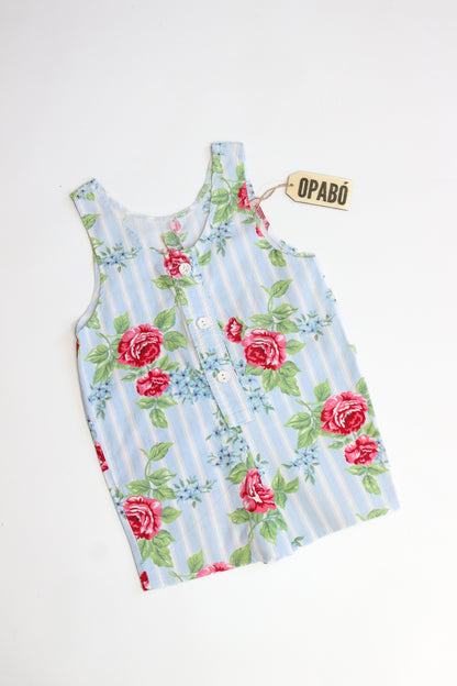 Vintage Floral Striped Romper | 18-24m