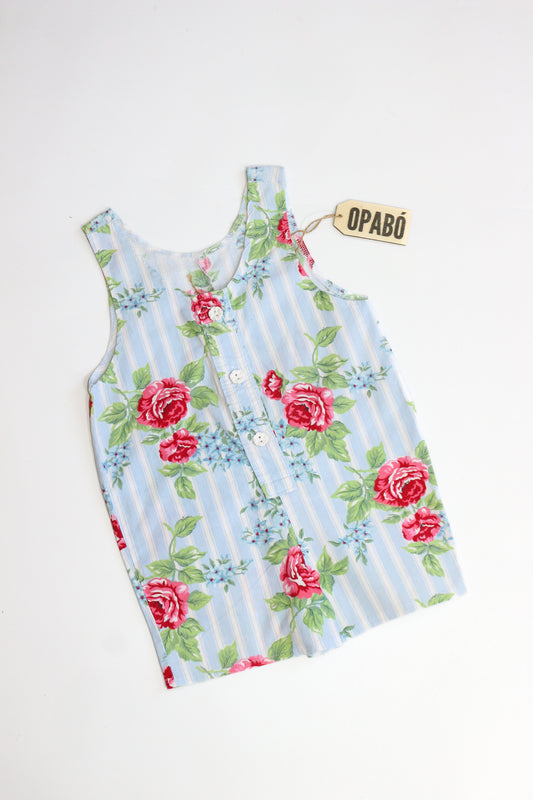 Vintage Floral Striped Romper | 18-24m