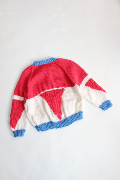 Hand Knitted Patterned Cardigan | 4-5y