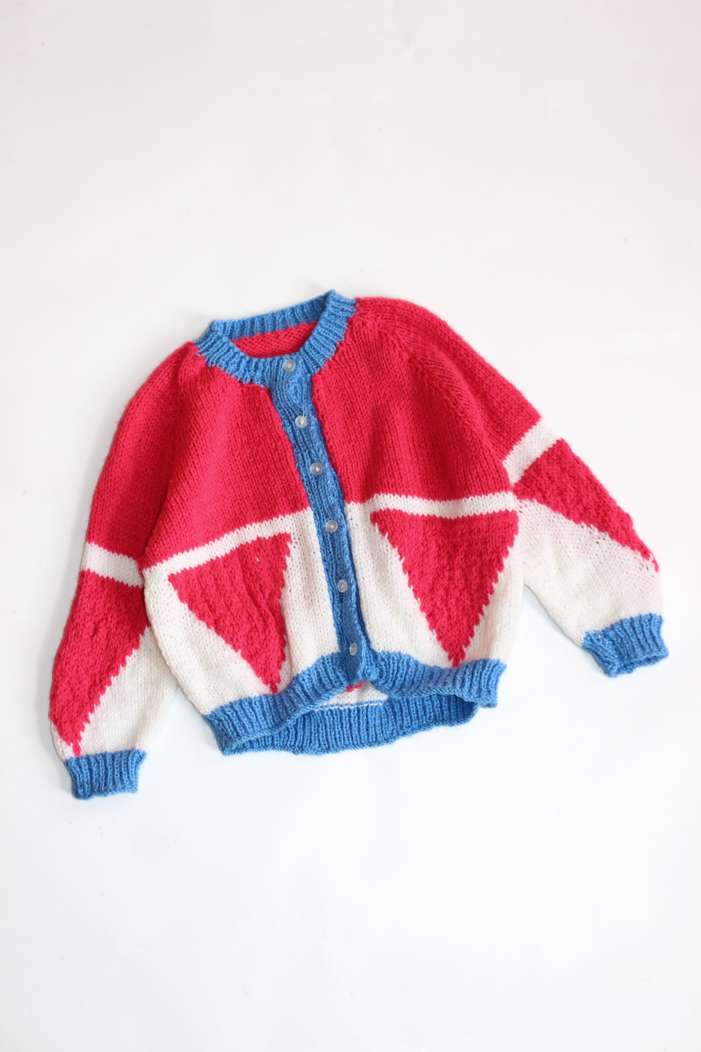 Hand Knitted Patterned Cardigan | 4-5y