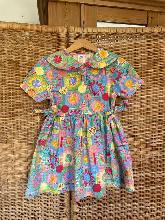 Vintage Colourful Floral Dress | 3-4y