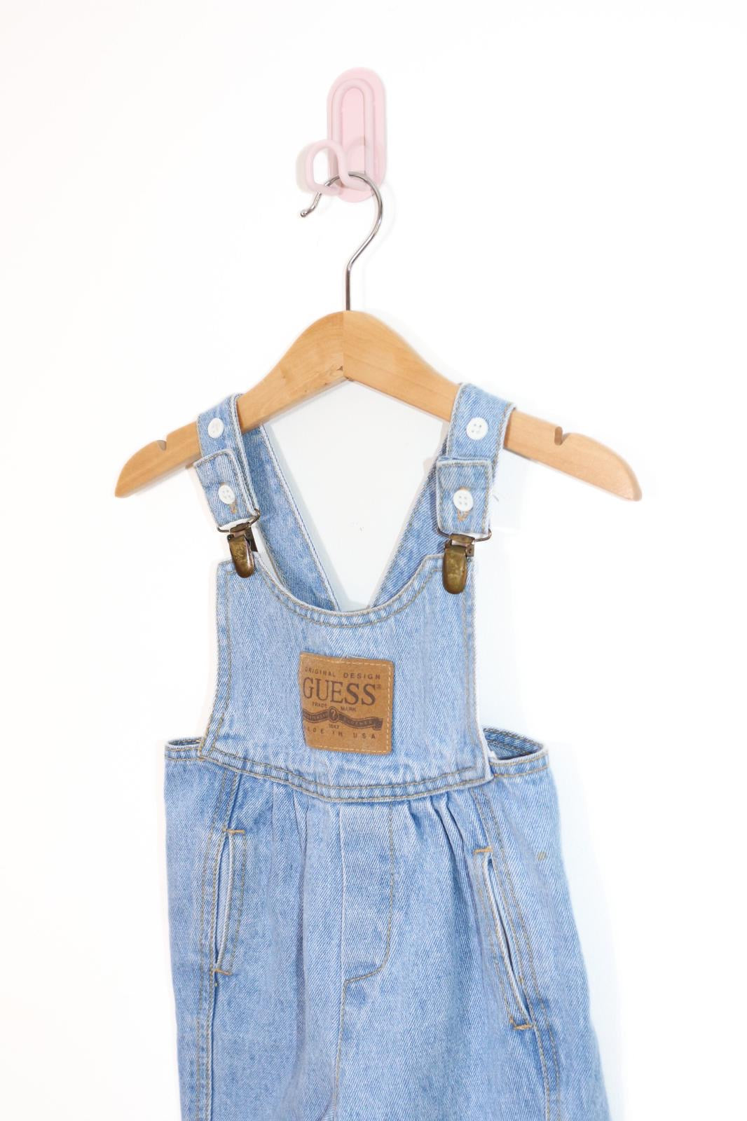 Vintage Guess Patch Clip Dungarees | 12m