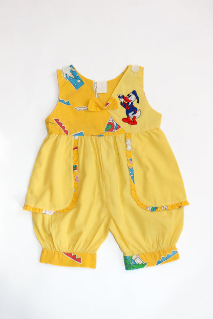 Vintage Donald Duck Patterned Romper | 9-12m