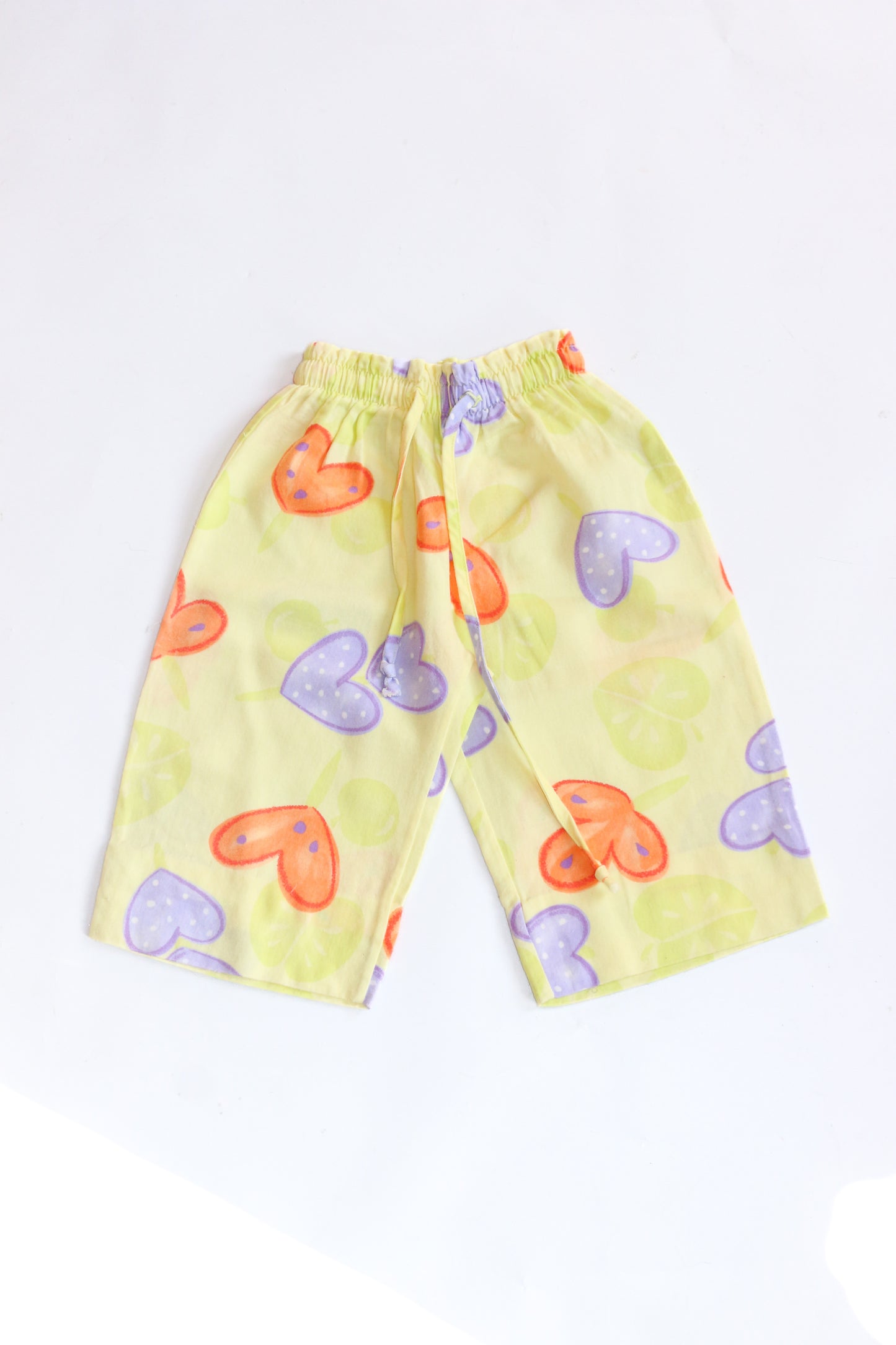 Vintage Heart Print Wide-Leg Culottes/Long Shorts | 12m-2y
