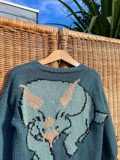 Vintage Triceratops Dinosaur Knitted Cardigan | 2-4y