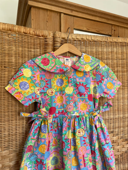 Vintage Colourful Floral Dress | 3-4y
