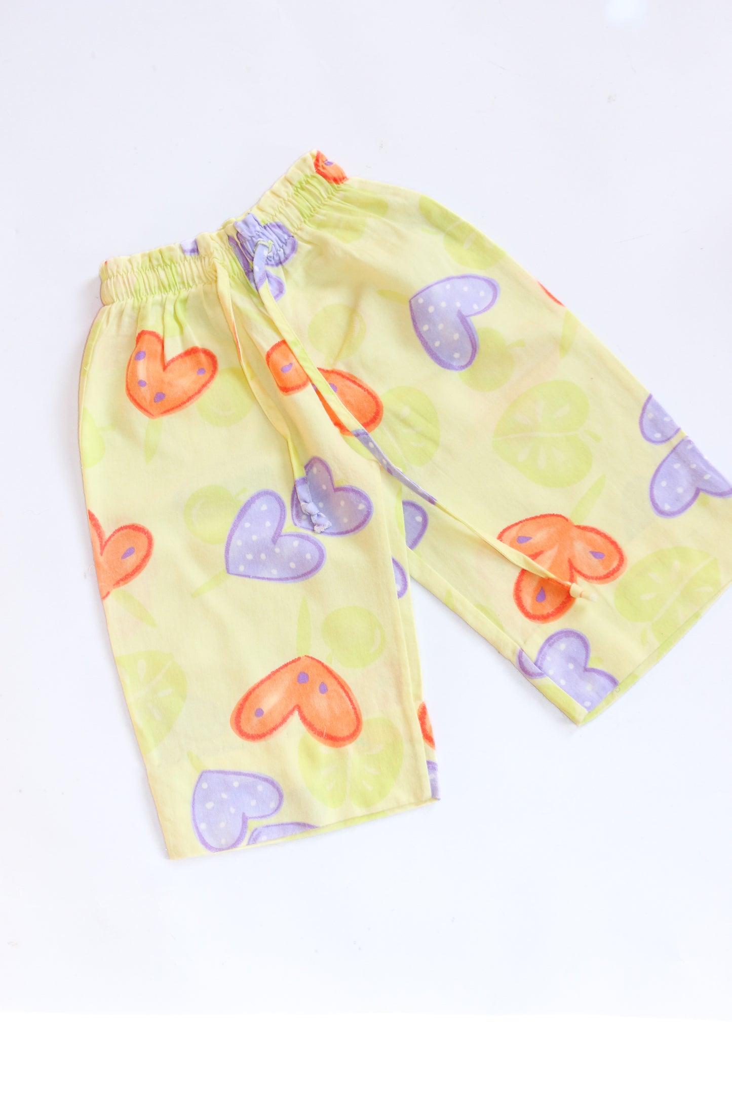 Vintage Heart Print Wide-Leg Culottes/Long Shorts | 12m-2y