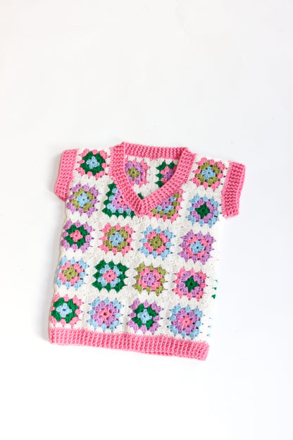 Hand Knitted Crochet Vest | 2y