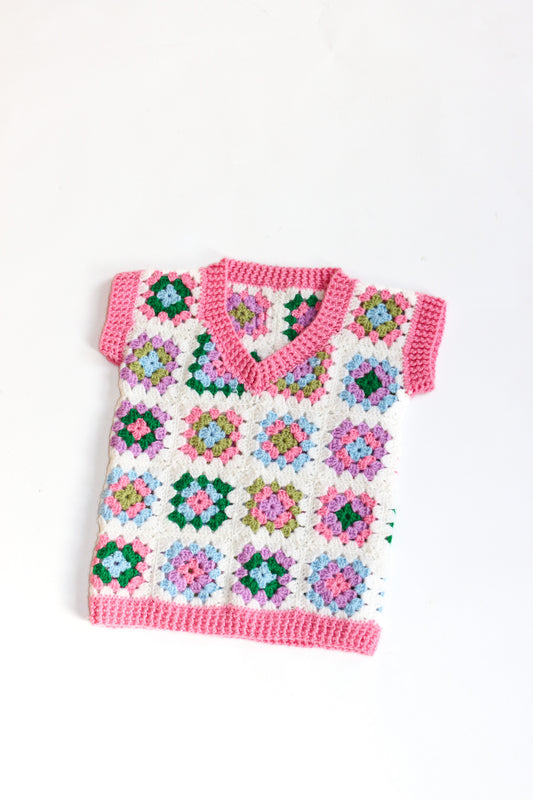 Hand Knitted Crochet Vest | 2y