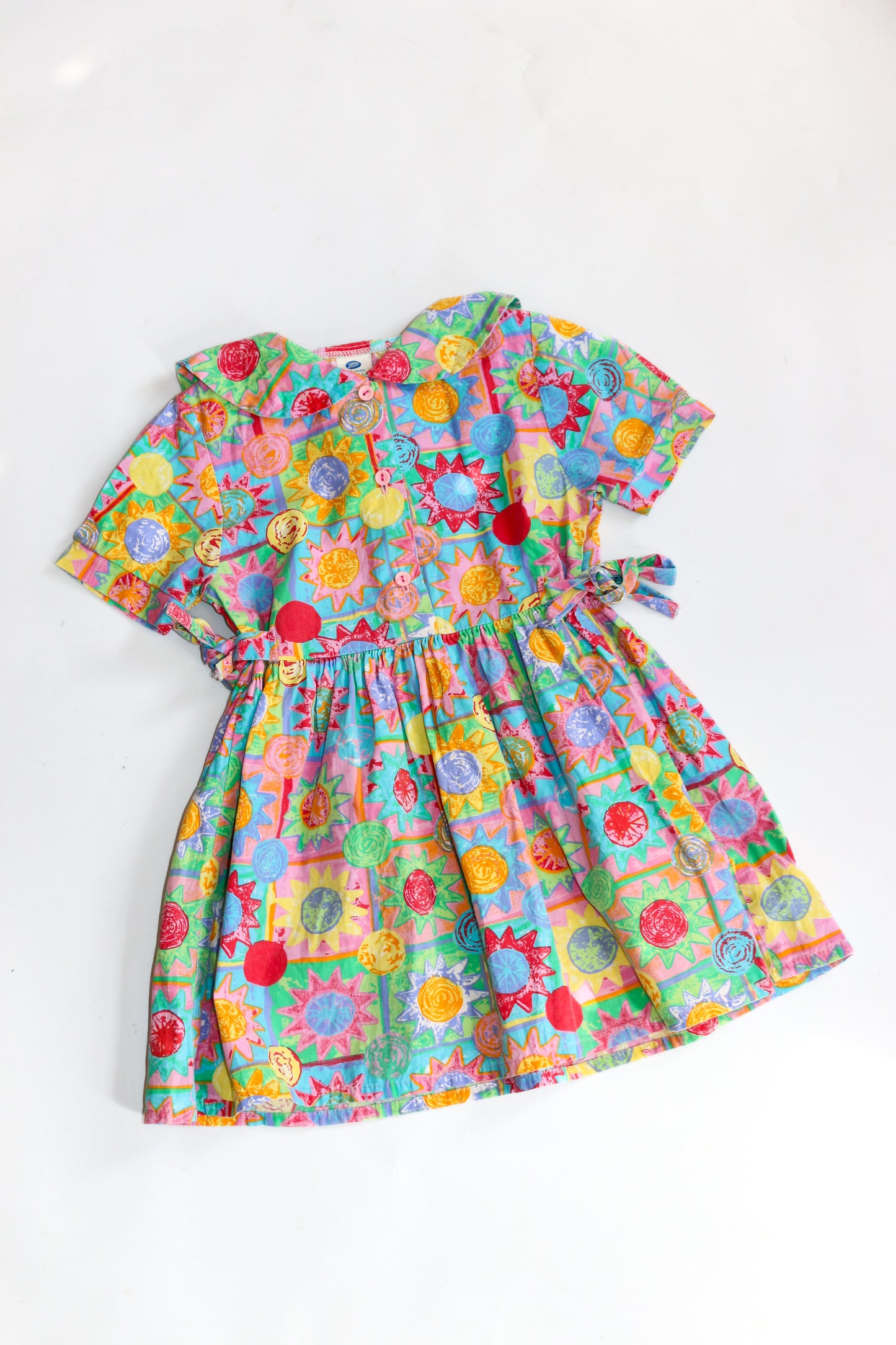 Vintage Colourful Floral Dress | 3-4y