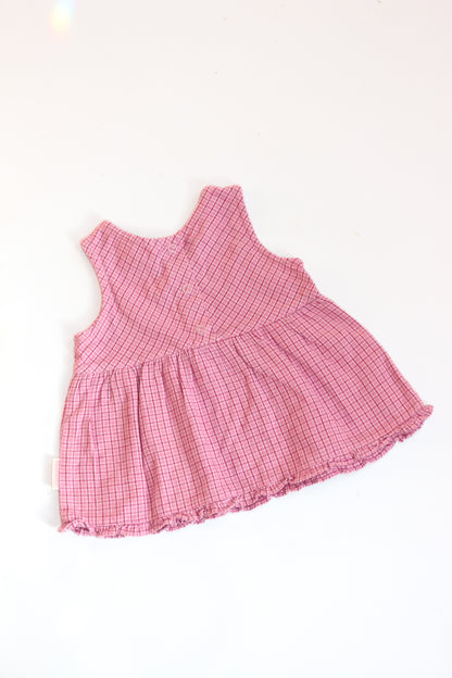Vintage Healthtex Little Plaid Floral Dress | 3-6m