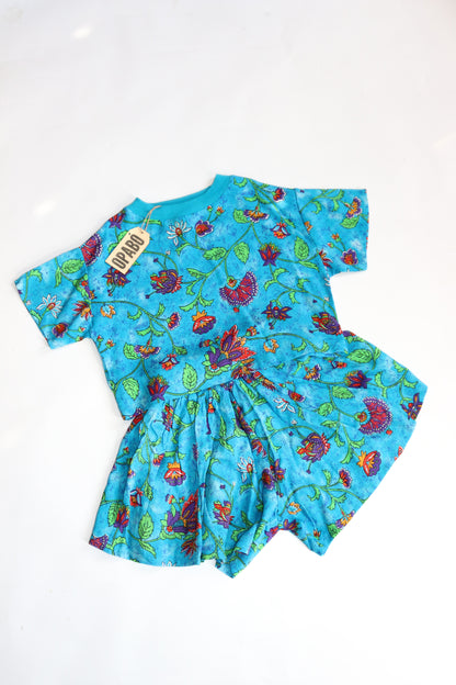 Vintage Blue Floral T-Shirt and Shorts Set | 5-6y