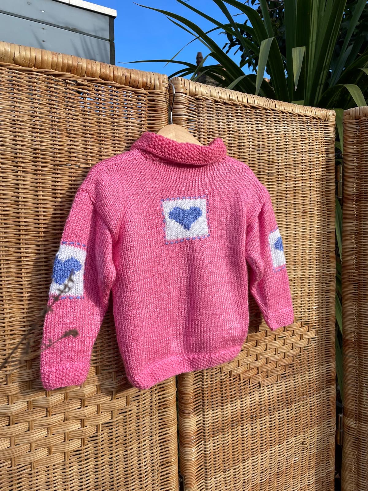 Hearts Hand Knitted Cardigan | 2-4y