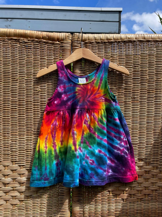 Floral Rainbow Multicolour Tie-Dye Dress | 12m