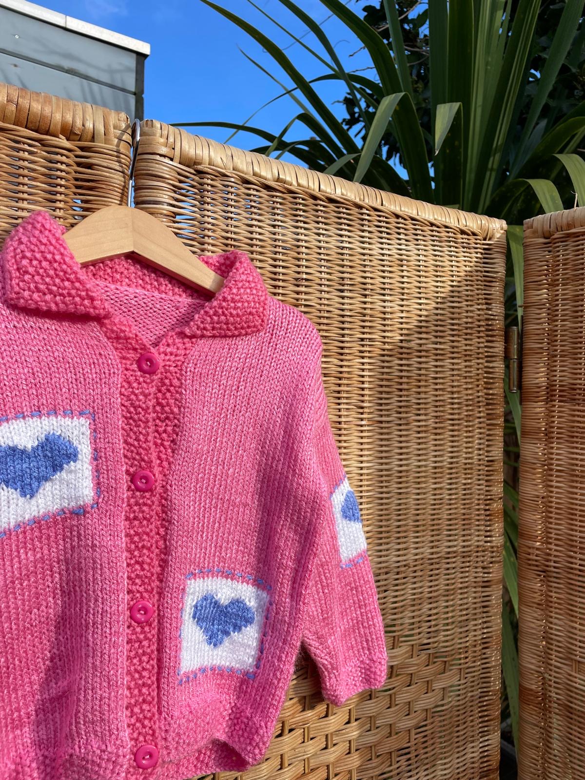 Hearts Hand Knitted Cardigan | 2-4y