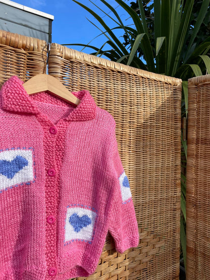 Hearts Hand Knitted Cardigan | 2-4y