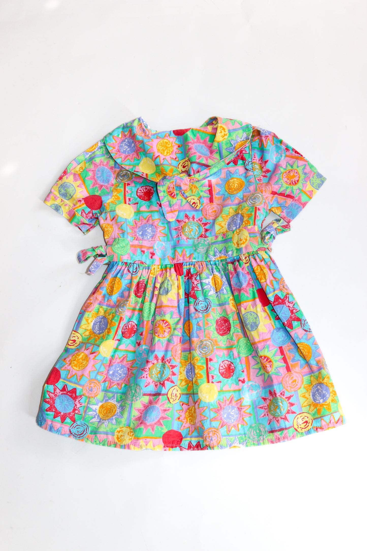 Vintage Colourful Floral Dress | 3-4y