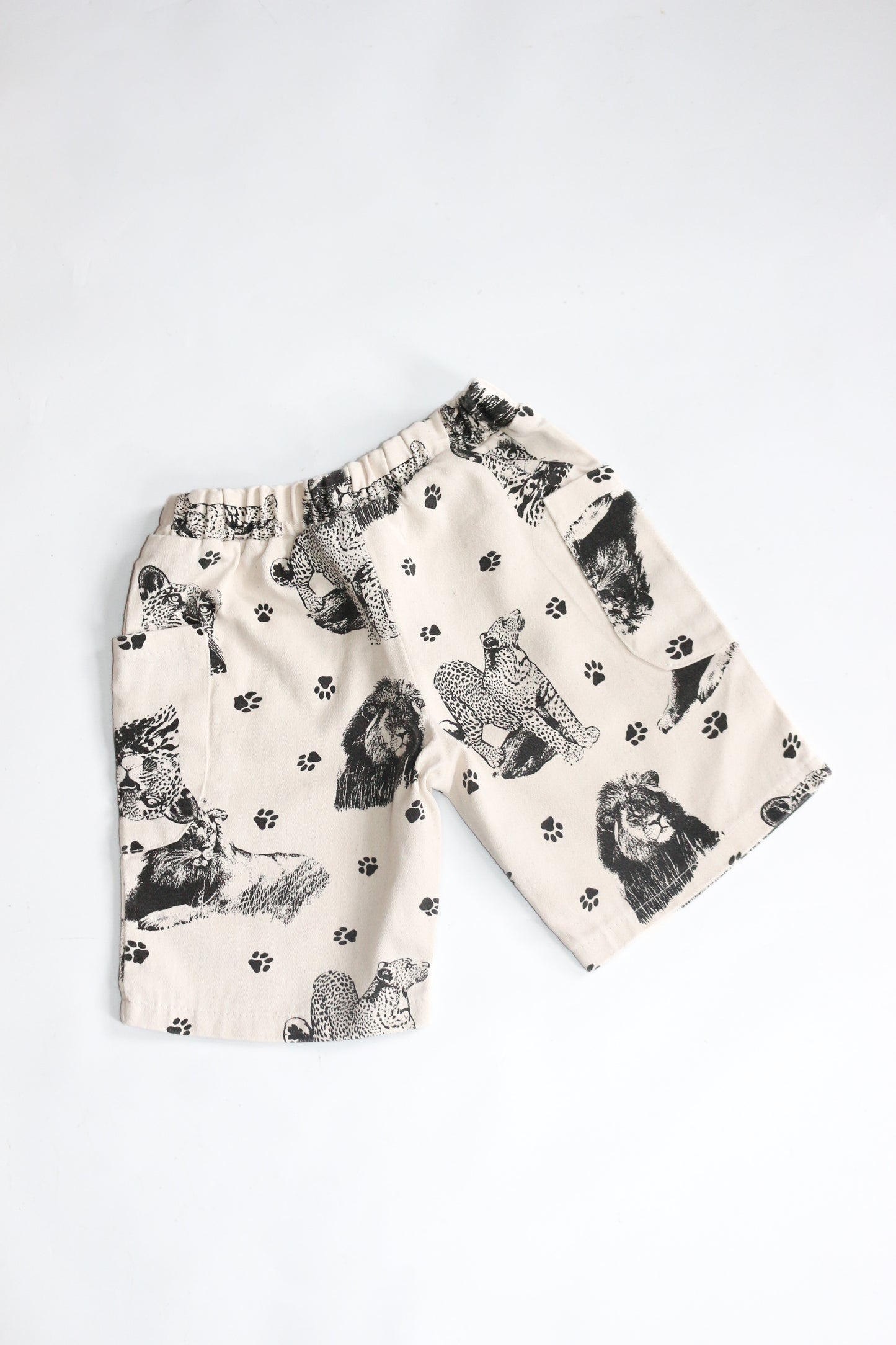 Safari Print Canvas Cotton Shorts | 4-5y
