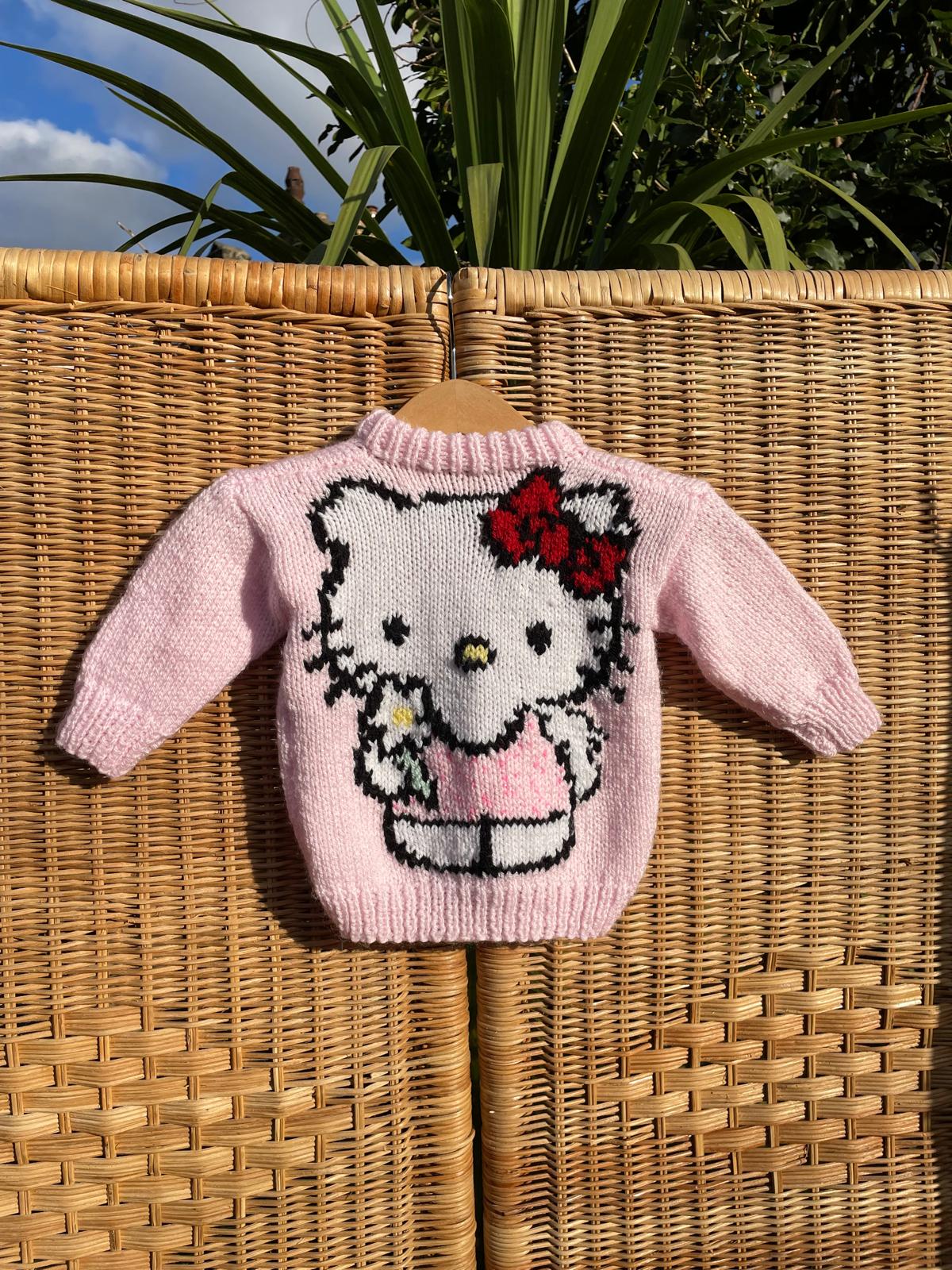 Hello Kitty Hand Knitted Jumper | 0-6m