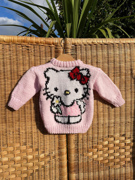 Hello Kitty Hand Knitted Jumper | 0-6m