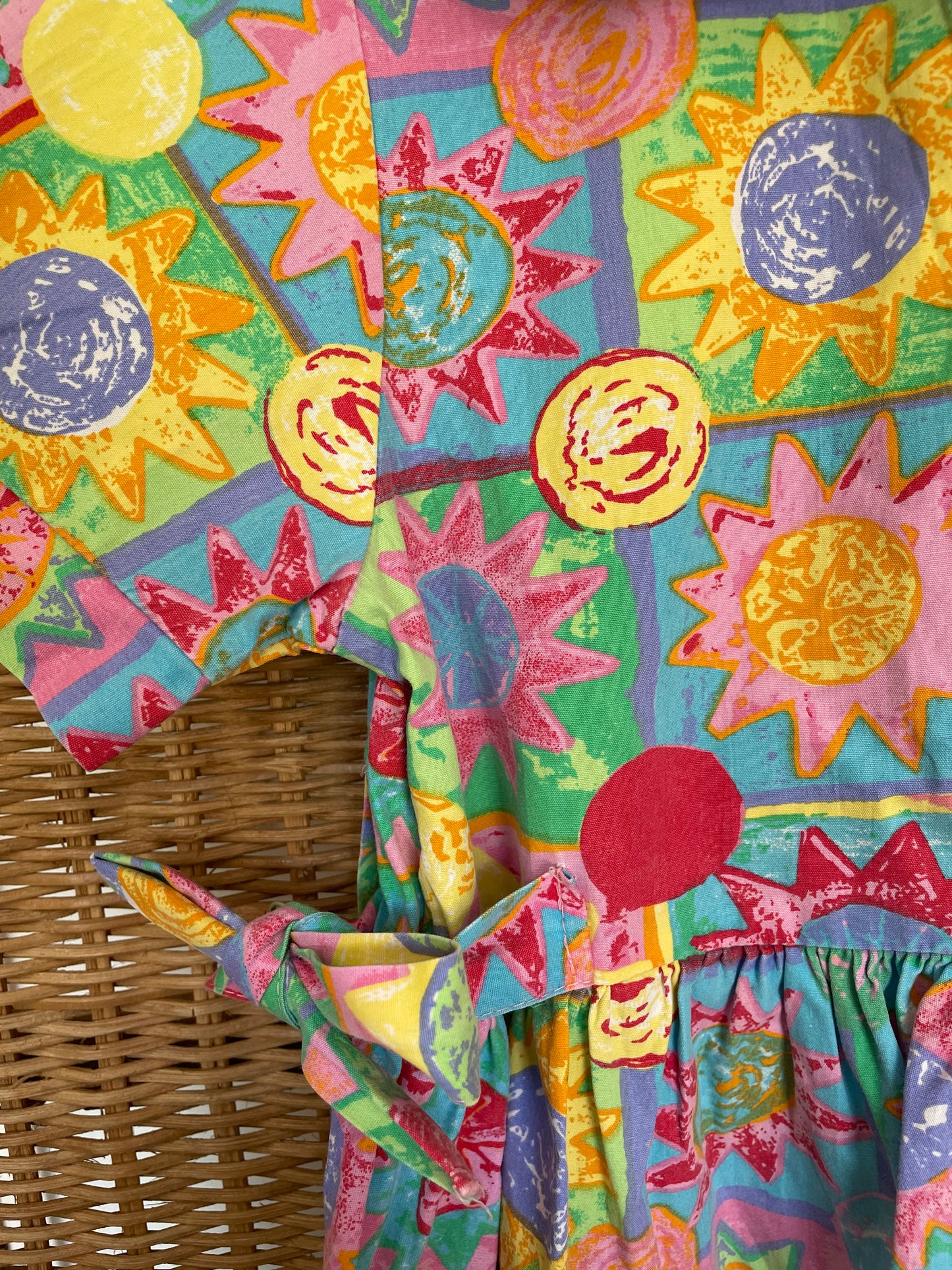 Vintage Colourful Floral Dress | 3-4y