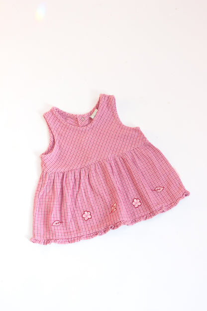Vintage Healthtex Little Plaid Floral Dress | 3-6m