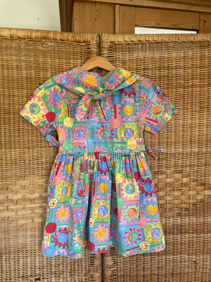 Vintage Colourful Floral Dress | 3-4y