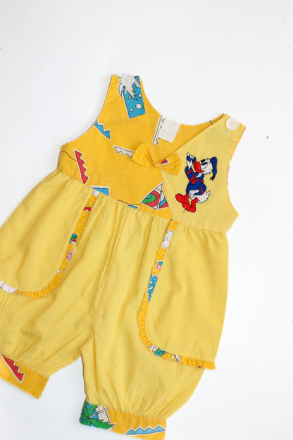 Vintage Donald Duck Patterned Romper | 9-12m