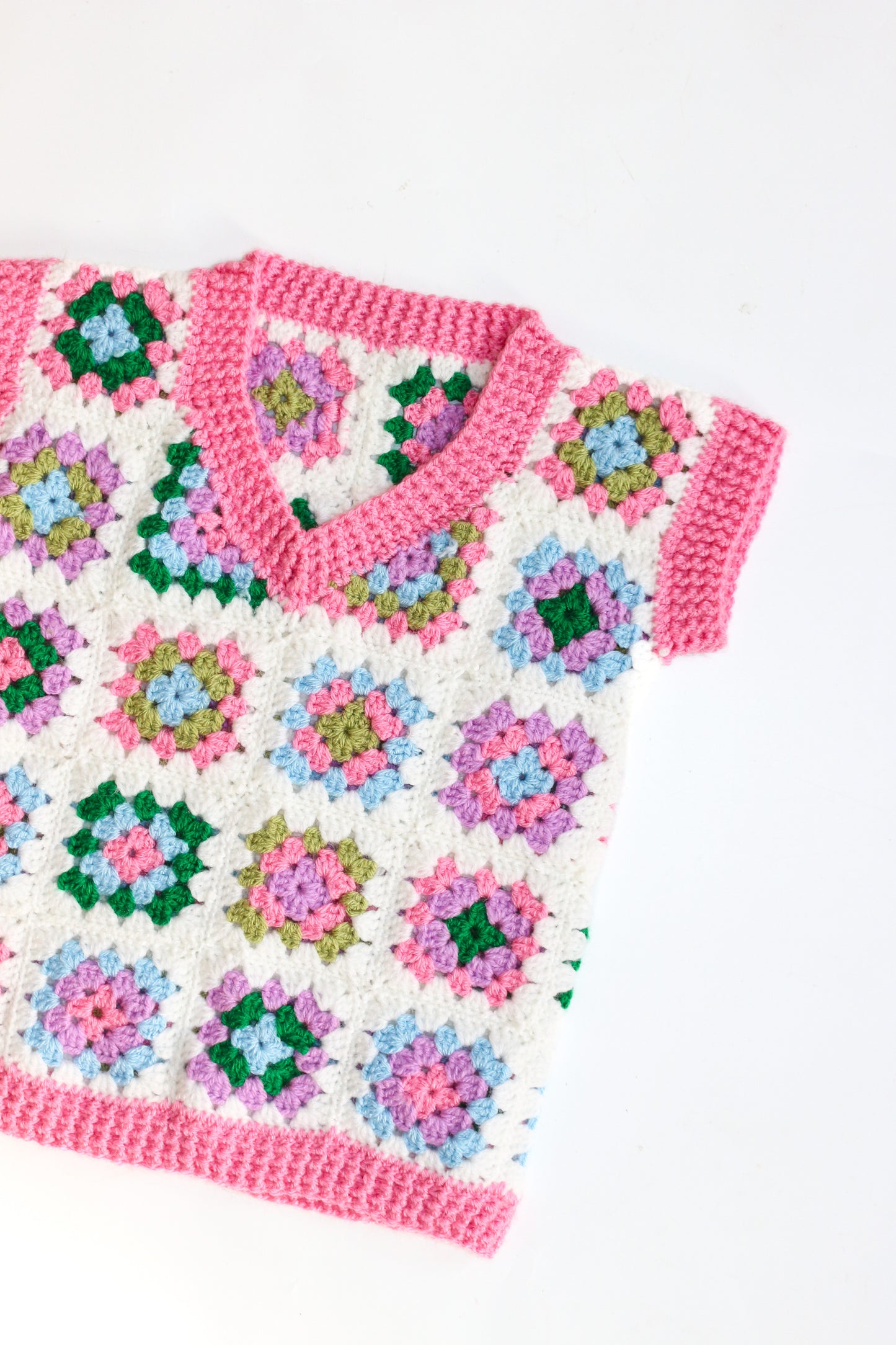 Hand Knitted Crochet Vest | 2y