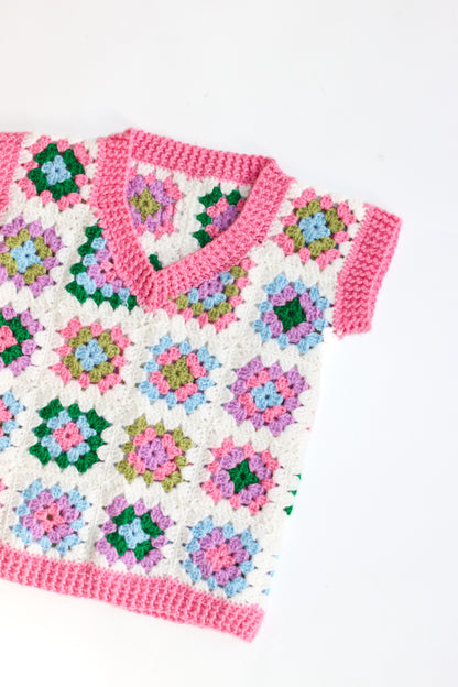 Hand Knitted Crochet Vest | 2y